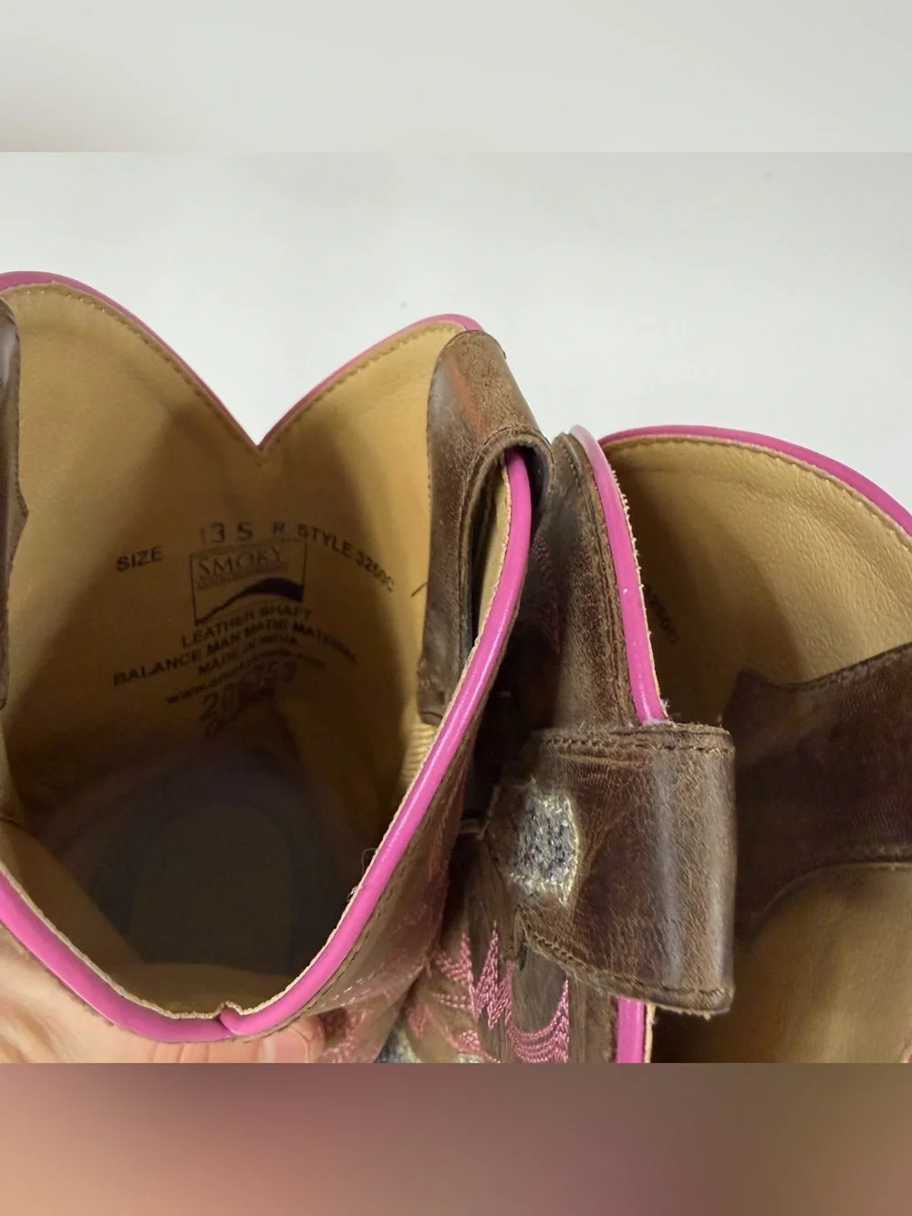 Smoky Mountain Boots Little Girls Size 13.5 Cowboy Boots Glitter Sparkle Brown